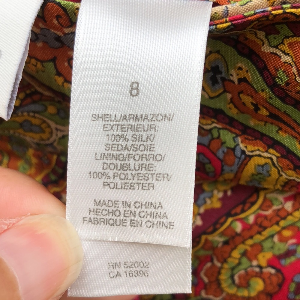 8 Silk Paisley Pants Audra Liz Claiborne - Picture 3 of 8